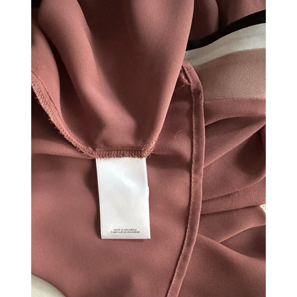Express Women's Color-Block V-Neck Blouse - Size M - Mauve Taupe- Long Sleeve - Picture 15 of 16